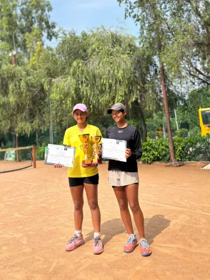 Images showcasing Mehr Muralidass, a young prodigy consistently reaching finals in U16 and U14 All India tournaments, demonstrating her potential from a very young age.