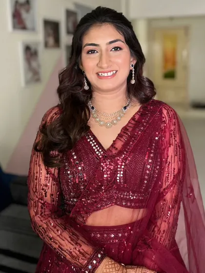 A radiant smile from my engagement bride. The makeup is minimal and fresh, with a touch of shimmer on the eyes to make them pop.
