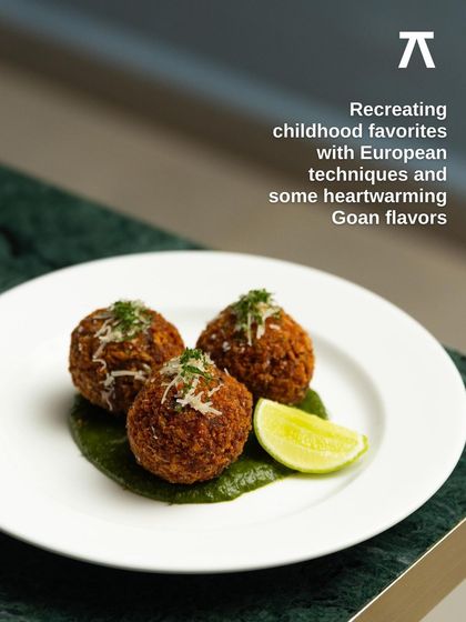 A plate of Beef Croquettas from 'The Wonder Years' menu, a recreation of a childhood favorite with European techniques.