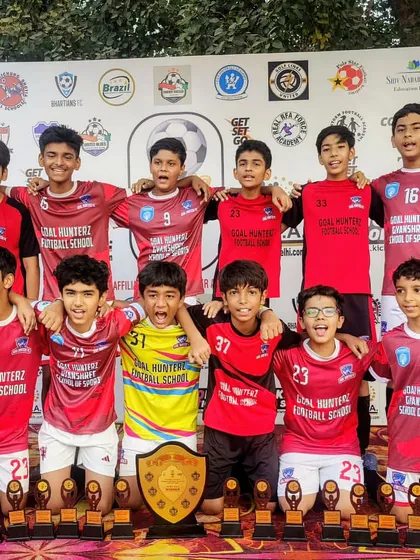 Our Under-13 academy team celebrating their victory as winners of the RSA Shield Cup 2024.