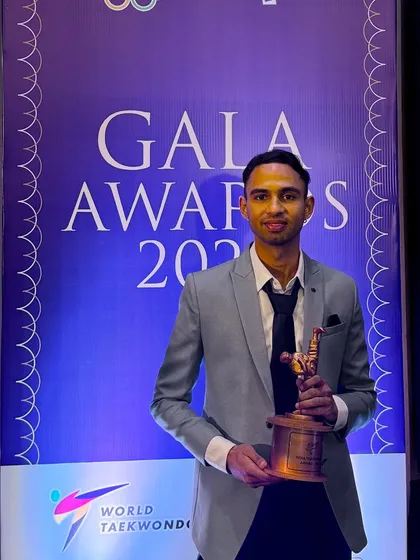 Aman Kadyan with the 'Best Fighter Award'. His skill and tenacity in the ring are truly exceptional.