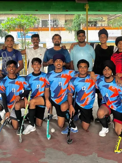 Our junior team in their custom jerseys, ready for a practice session. We foster a strong sense of team identity and pride.