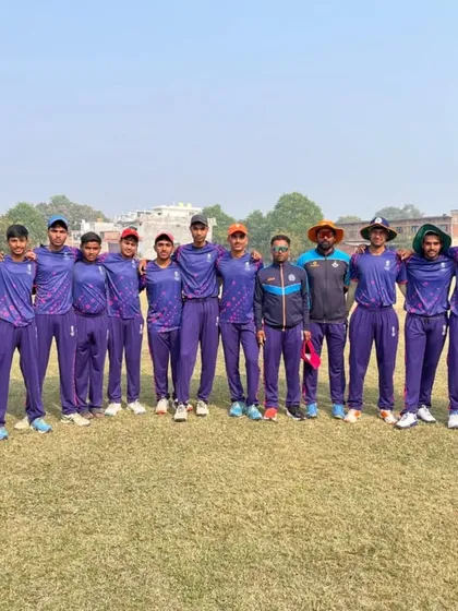 Our team lined up for a match at the DCA Cricket Ground in Sultanpur. Traveling for matches gives our players valuable experience of playing in different conditions and environments.