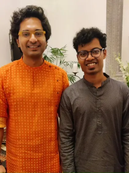 A happy photo with my brother Snehesh Nag. It was great to reconnect and play with him after so many years.