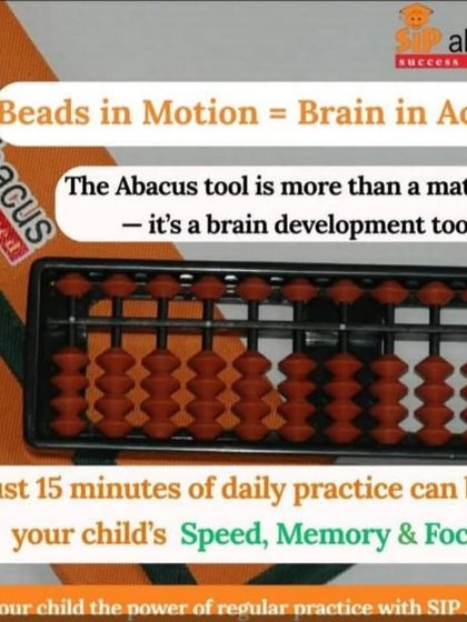 The abacus is a powerful brain development tool. With beads in motion, the brain is in action. Just 15 minutes of daily practice is all it takes to boost speed, memory, and focus.
