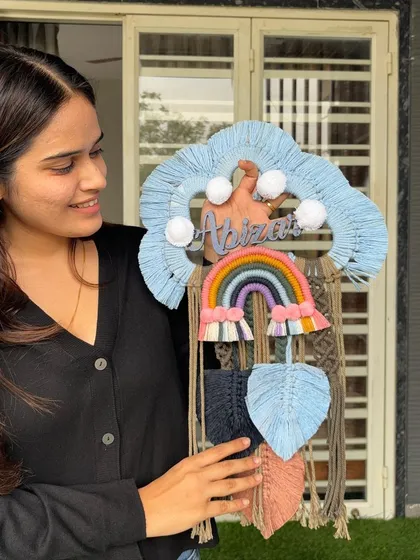 I absolutely love how this custom dreamcatcher for 'Abizar' turned out. We can personalize these with any name and color scheme, making them a perfect gift or a beautiful piece of decor for your own home.