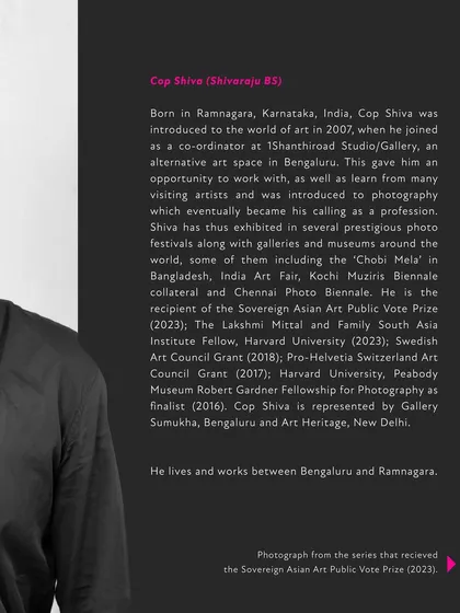 A text panel detailing my biography, artistic journey, and achievements, providing visitors with deeper context.