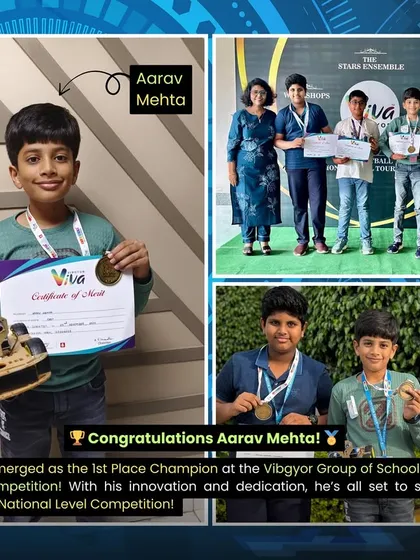 We are incredibly proud to celebrate Aarav Mehta, who secured 1st place in a major intraschool robotics competition. This is the result of dedication, hands-on learning, and a passion for building things that work.