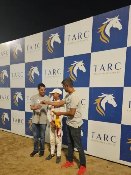 A rider receives his medal at the awards ceremony. These moments of recognition are what we strive for.