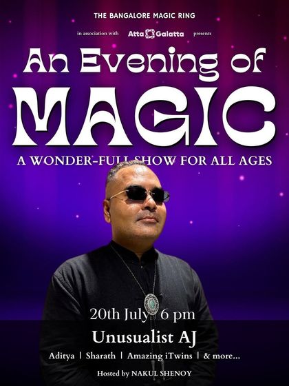 Poster for 'An Evening of Magic' hosted by Nakul Shenoy.