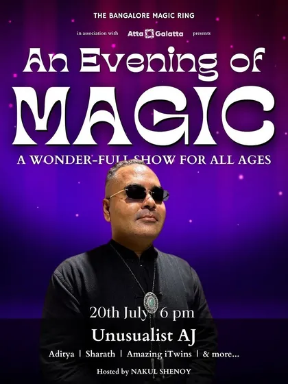 Poster for 'An Evening of Magic' hosted by Nakul Shenoy.