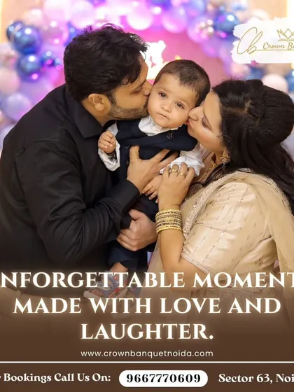 Unforgettable moments made with love. This touching family photo from a first birthday party perfectly captures the emotion of the day, which we are honored to host.