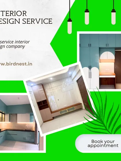 As a full-service interior design company, we handle everything from planning to execution. This collage shows a kids' room, TV unit, and kitchen from a recent project.