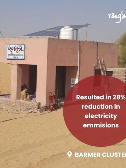 Our craft center in the Barmer cluster is powered by solar panels. This has resulted in a 28% reduction in electricity emissions, a key part of our sustainability efforts.