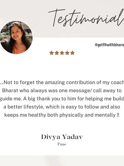 Divya thanks me for being just a message or call away for guidance. Building a better lifestyle that is easy to follow is key for both physical and mental health.