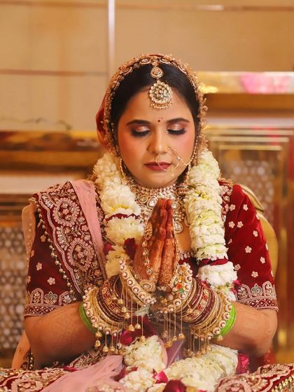 A serene moment during the puja. My bride Geeta looks so calm and beautiful.