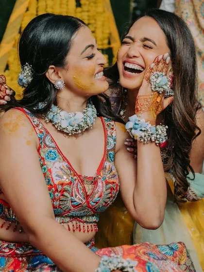 More moments from our colorful Haldi and Mehendi events, capturing the joy, laughter, and beautiful details.
