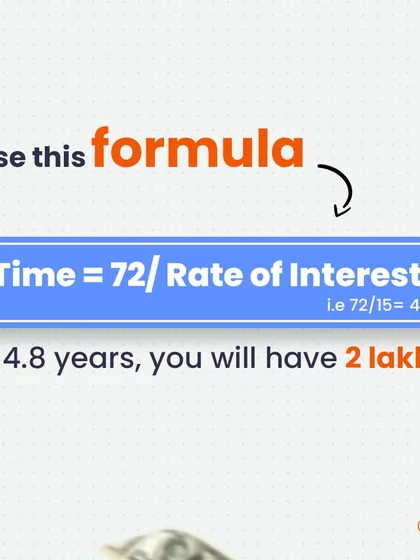 Using the Rule of 72, if you have an interest rate of 15%, you can estimate that your money will double in about 4.8 years (72 ÷ 15).