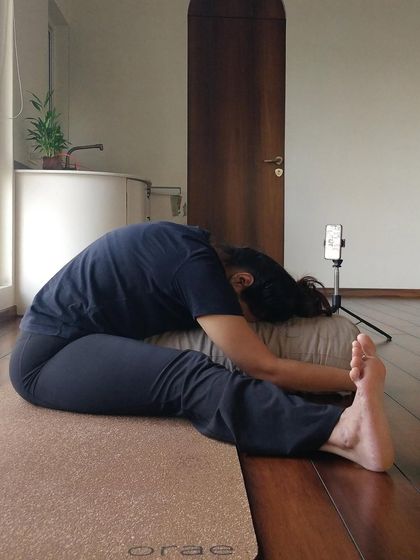 When the week feels like a blur, take a moment to slow it all down with a restorative forward fold.