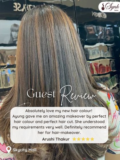 We love hearing from our happy clients! This beautiful ash-blonde look was created by our stylist Ayung, who gave the client a perfect hair colour and cut that she absolutely loved.