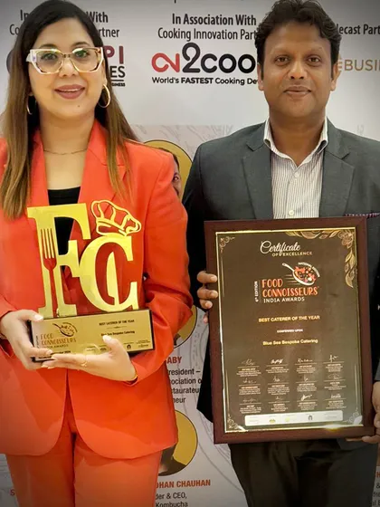 Our leadership team accepting the Caterer of the Year award. This moment is a celebration of every single person who contributes to the Blue Sea legacy.