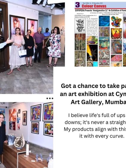 So happy to have participated in the art exhibition at Cymroza Art Gallery. I believe my work reflects life's journey, with all its beautiful curves.