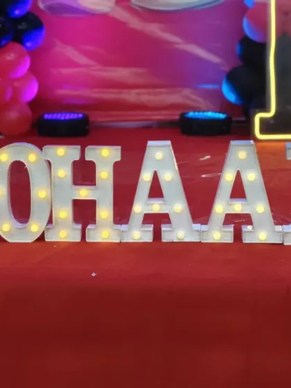 Light up the party with personalized marquee letters. We can spell out any name or age to add a custom touch to your decor.
