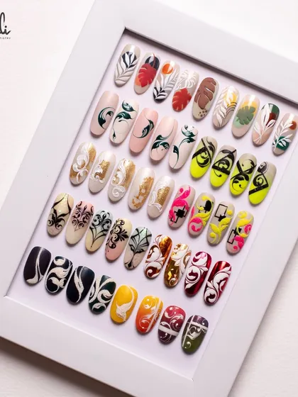 A framed collection of my swirl and abstract designs.