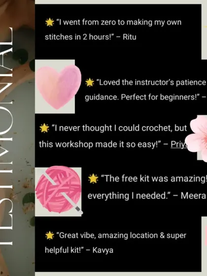 Stop scrolling and start creating. My hands-on workshop will teach you everything from holding a hook to making your first project, with a free kit and coffee included. The testimonials speak for themselves.