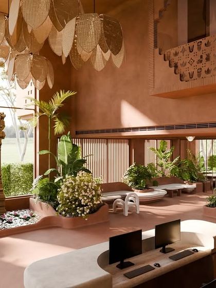 The journey begins at the entrance, where the serene presence of Lord Balaji, set amidst a pool of flowers, greets guests. Here, devotion meets design, and the soul finds a moment of surrender.