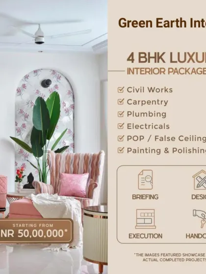 Our 4BHK luxury interior package, starting from ₹50 Lakhs, is for those who want the ultimate in space and style. We provide a complete, hassle-free design and execution service.