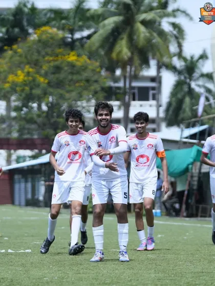 A candid shot of our players enjoying the moment after a successful play.