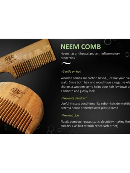 My Neem comb is gentle on hair, prevents dandruff, and is useful for scalp conditions, unlike plastic combs that generate static.