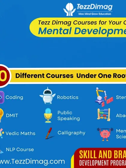 We offer 10 different courses for your child's mental development under one roof. This graphic gives a clear overview of our skill and brain development programs.