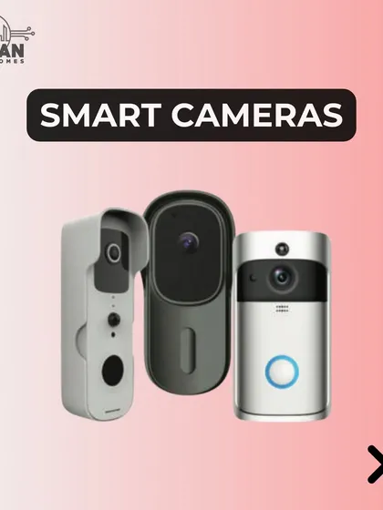 These are our smart video doorbell cameras. They allow you to see and speak to visitors from anywhere, adding a crucial layer of security and convenience to your front door.