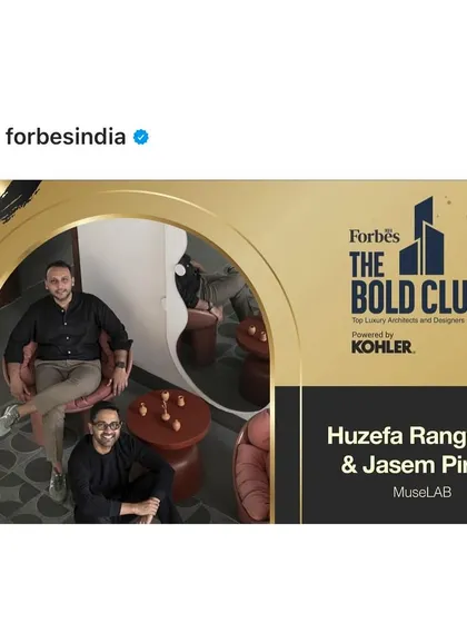 Look ma, we made it to Forbes! Being listed in the Forbes 'The Bold Club' as one of India’s Top Luxury Architects and Designers was a huge honour and a proud moment for our 12-year-old studio.