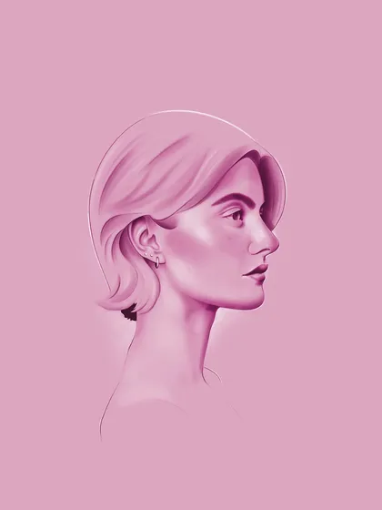 A digital portrait practice session on my iPad. This piece is done in a monochromatic pink, focusing on smooth blending and capturing the highlights on the face.
