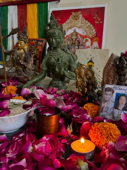 Our personal altar, a space for remembrance and gratitude for our teachers. The support within the Ashtanga community is a powerful force.