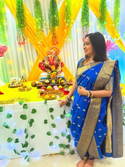 **Festive Occasion Drapes:** Get ready for any celebration with these looks. This includes my Navratri series, a creative Anarkali-to-lehenga hack for Onam, and my personal Ganesh Chaturthi look.