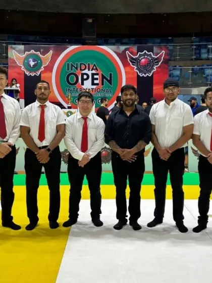 Our coaching and officiating team at the India Open International Ju-Jitsu Tournament.