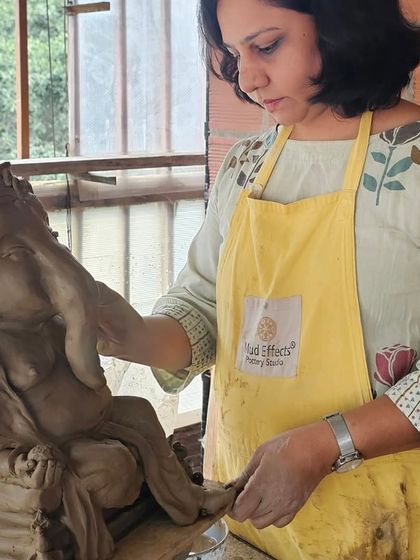 I feel so connected to the process as I put the finishing touches on this Ganesha idol before the festival begins.