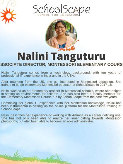 A profile of Nalini Tanguturu, who combines her global IT experience with her Montessori knowledge to lead our online platform.