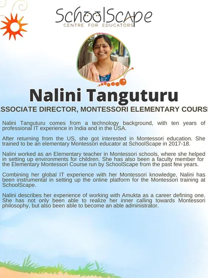 A profile of Nalini Tanguturu, who combines her global IT experience with her Montessori knowledge to lead our online platform.