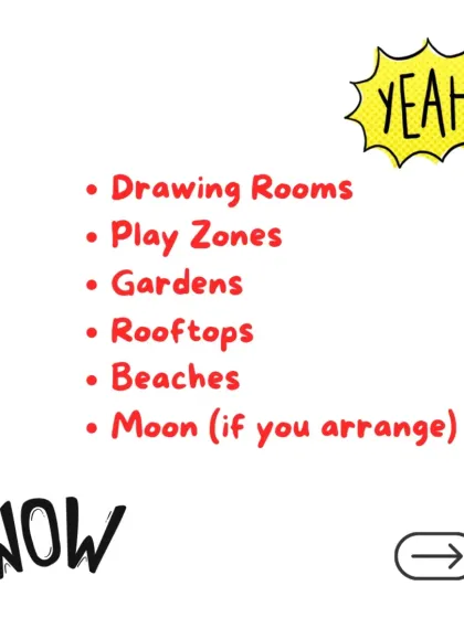 I can perform almost anywhere you can imagine. My portable setup is perfect for drawing rooms, gardens, rooftops, and even beaches. You arrange the venue, and I'll bring the magic.