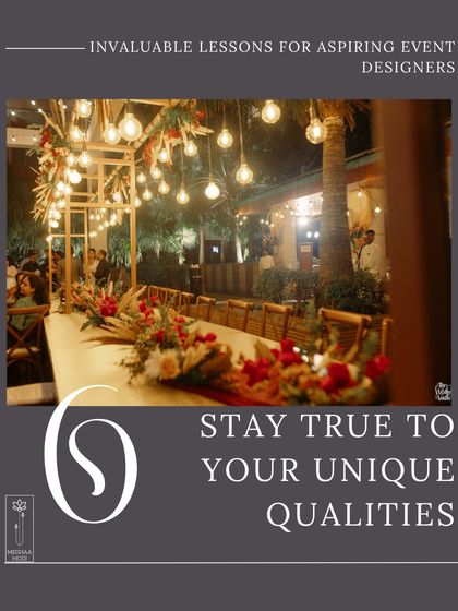 Staying true to your unique qualities as a designer is key to building a brand. This long table setup with an overhead light installation showcases a distinct style that attracts a specific clientele.