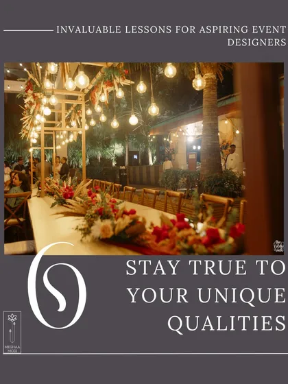 Staying true to your unique qualities as a designer is key to building a brand. This long table setup with an overhead light installation showcases a distinct style that attracts a specific clientele.