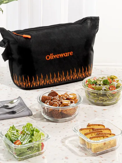 Another variation for the lunch bag shoot, this time styled with a continental meal including pasta, salad, and bread. This demonstrates the versatility of the product for different types of cuisines.