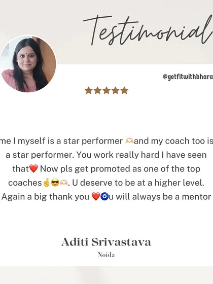Aditi calls us both "star performers." Her heartfelt thanks and belief in my hard work is the kind of partnership I strive to build with every client.
