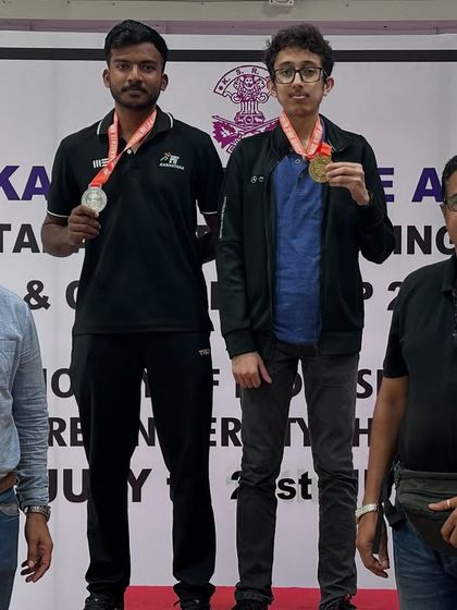 Two of our national Air Pistol shooters on the podium after their exceptional performance and medal win.