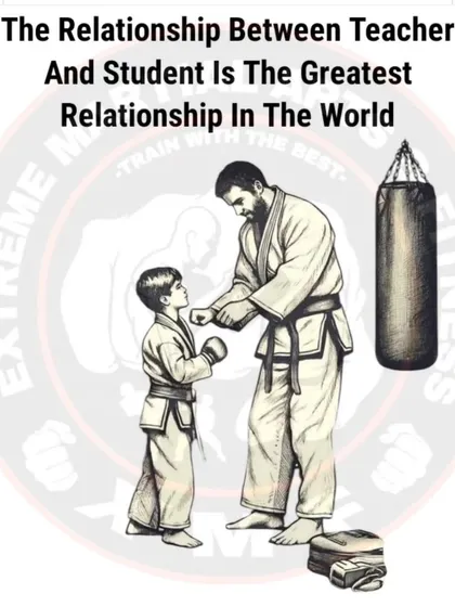 An illustration and quote about the sacred relationship between a teacher and a student, which is the foundation of XMF.